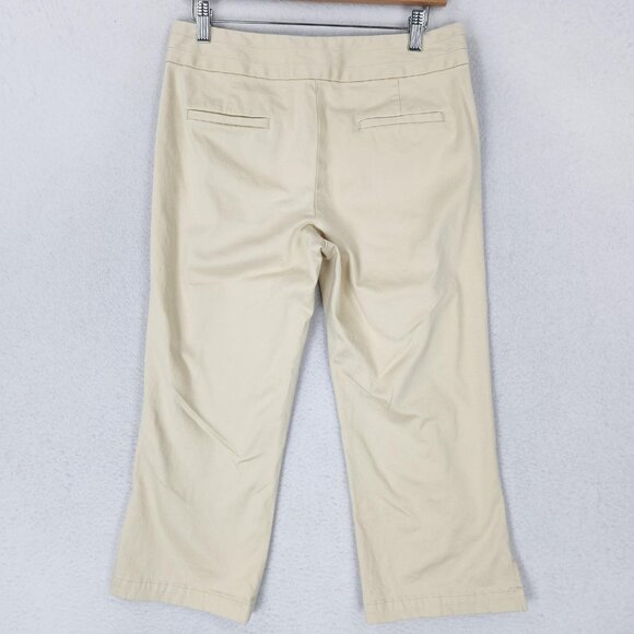 Banana Republic Pants Womens 6 Cream Stretch Capri Cropped Mid Rise Casual - Picture 8 of 11